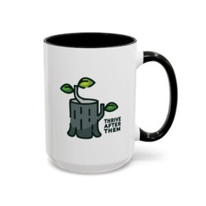 “New Growth” Stump & Leaves Mug | Motivational Ceramic Coffee Cup