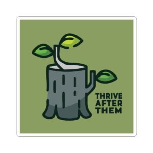 Thrive After Them - Stump & Leaves Logo Sticker (Green)